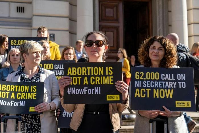 Demonstrators took their campaign for a change in N. Ireland's abortion laws to London earlier this year
