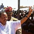 Sudan's Prime Minister Abdalla Hamdok visits a camp for the displaced in El-Fasher, the capital of North Darfur state in the war-devastated western region