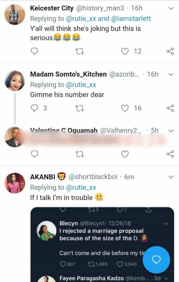 Beautiful lady rejects marriage proposal over size of penis