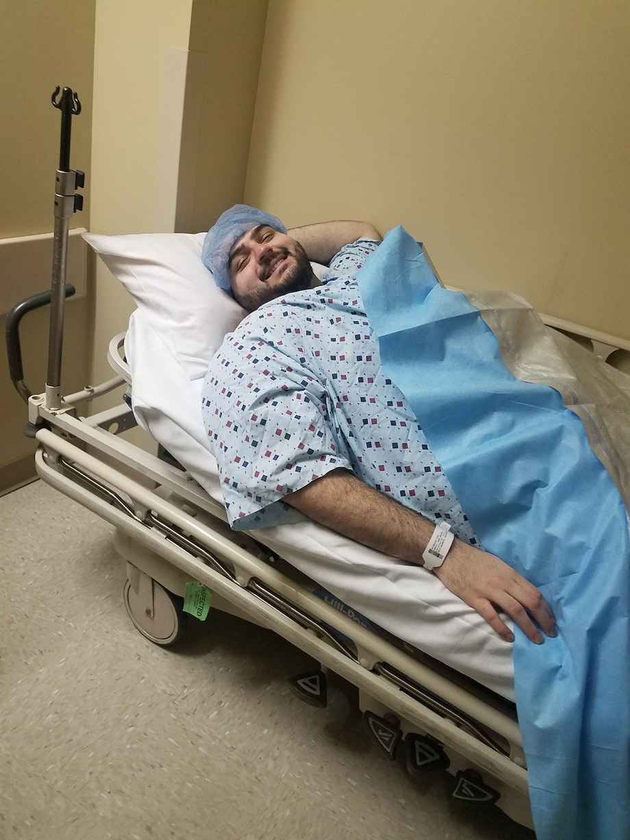 Ismail before ACL surgery.