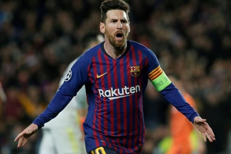 Lionel Messi scored twice against Lyon in the Champions League last 16 on Wednesday.
