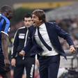 Romelu Lukaku (L) celebrates with Inter Milan coach Antonio Conte after scoring against city rivals AC Milan.