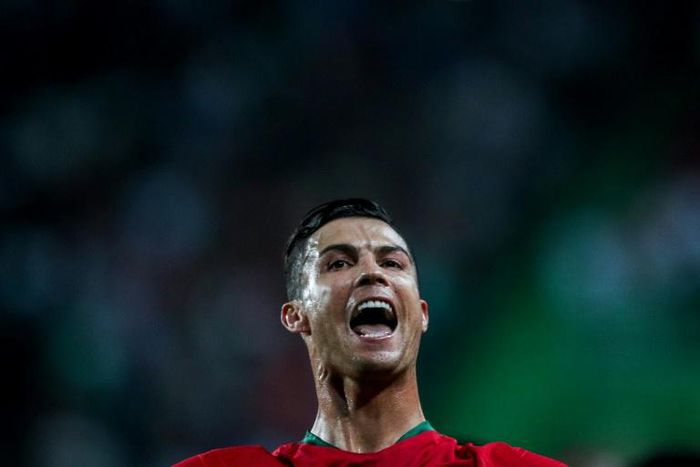 Cristiano Ronaldo celebrates after scoring on Friday