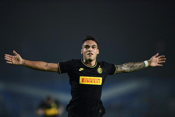 The size of the task: Lautaro Martinez celebrated scoring against Brescia and then said second-place Inter Milan were tired
