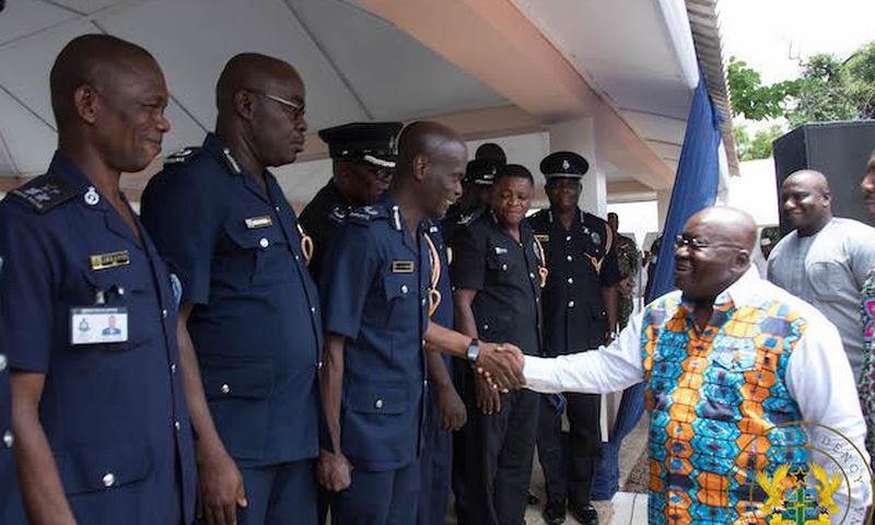 Nana Addo with the police