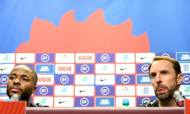 England manager Gareth Southgate (right) and Raheem Sterling (left) say the Three Lions will follow UEFA's three-step protocol should they suffer racist abuse
