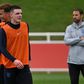 England manager Gareth Southgate (right) has shown his support for Declan Rice (centre) over a social media storm
