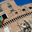 Protesters released balloons bearing the slogan "Raggi no more" to slam the record of Rome's first female mayor Virginia Raggi of the M5S Five Star movement