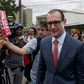 Cristiano Zanin, lawyer of former Brazilian President Luiz Inacio Lula da Silva, arrives at the police headquarters where the ex-president is in prison, after the Supreme Court issued a ruling that could see Lula freed