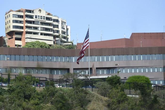 The shuttered US embassy in Caracas, seen in March 2019