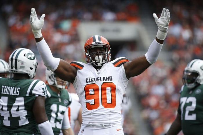 Nigerian-born NFL defensive end Emmanuel Ogbah was traded Monday from the Cleveland Browns to the Kansas City Chiefs