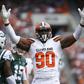 Nigerian-born NFL defensive end Emmanuel Ogbah was traded Monday from the Cleveland Browns to the Kansas City Chiefs