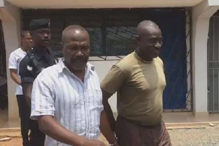 [L-R] The civilian employee of the GAF, Gersho Akpa and Col Gameli