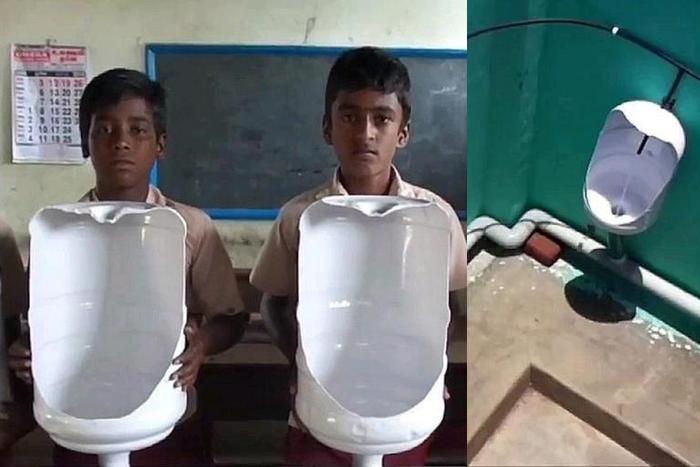 4 pupils invent low cost urinal using plastic
