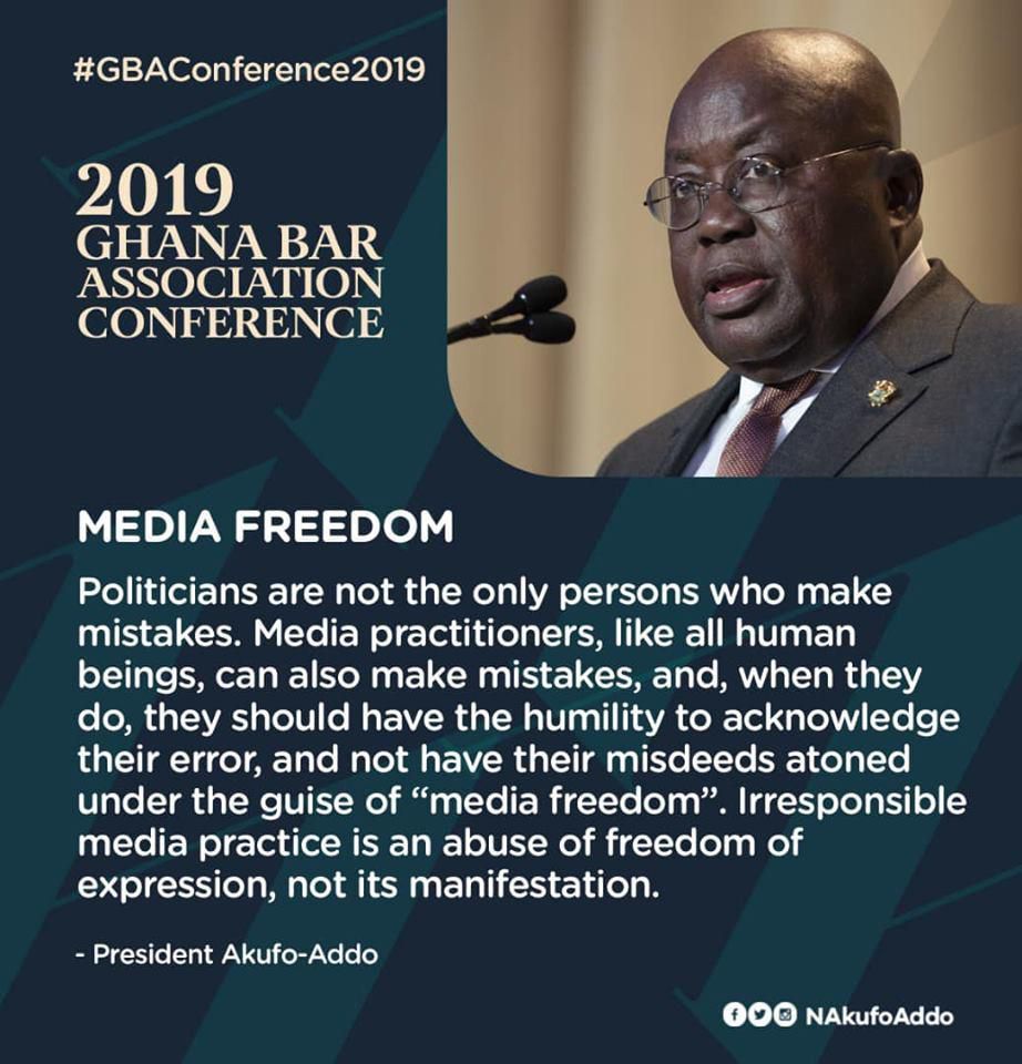 Nana Addo speaks to the media on corruption