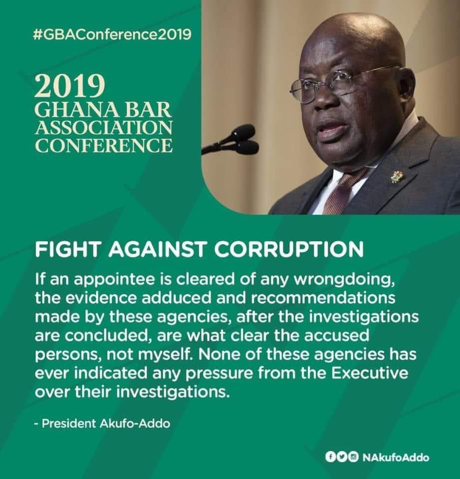 Nana Addo on corruption