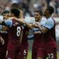 West Ham United forward Andriy Yarmolenko (left) celebrates after scoring against Manchester United