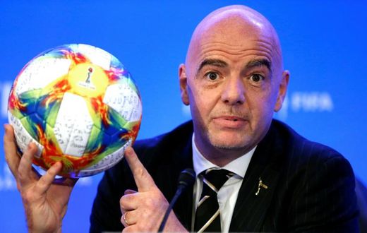 FIFA President Gianni Infantino addresses the media after a key meeting of football's world governing body in Miami