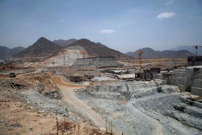 A photo taken in March 2015 shows the Grand Renaissance Dam under construction near the Sudanese-Ethiopian border