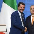 Close ties: Italy's Matteo Salvini and Hungarian Prime Minister Viktor Orban shake hands in Budapest in May