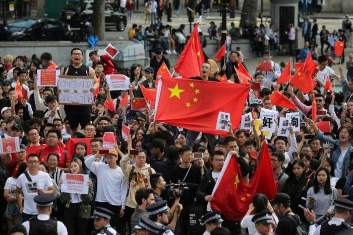 Chinese students in Britain have regularly taken part in rallies countering those held to support Hong Kong's democracy protest movement