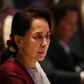 Myanmar's de facto head Aung San Suu Kyi sat in the room expressionless as Guterres spoke on the plight of the Rohingya