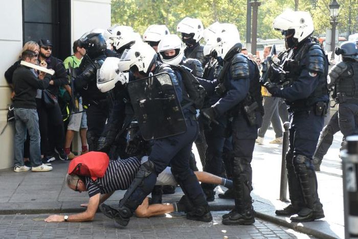 A "yellow vest" protest in Paris on September 21, 2019. Critics have accused the police of using heavy-handed tactics that have left dozens of protesters injured.