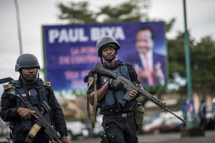 Heavily armed gendarmes in Buea, capital of Cameroon's South-West region, one of the two territories where separatists took up arms in 2017