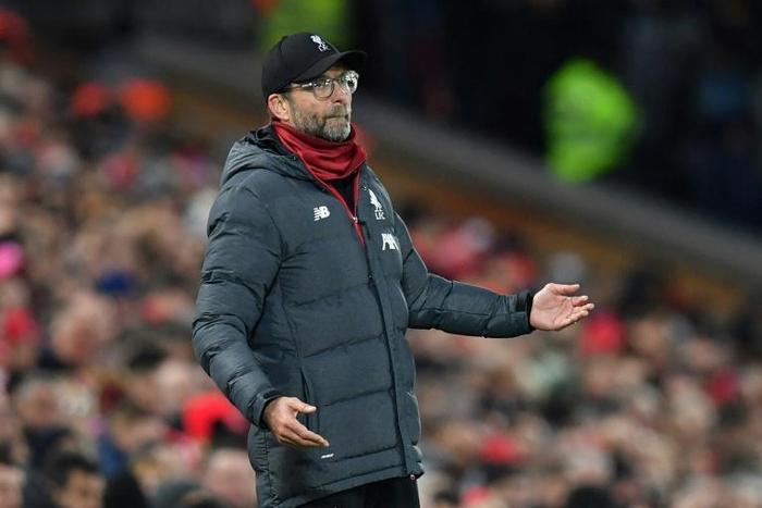 Jurgen Klopp on the sidelines at the Liverpool and Manchester City match this weekend