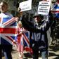 Pro-Brexit demonstrators outside the Supreme Court in central London Tuesday