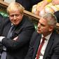 A defiant Boris Johnson (C) had earlier told MPs he would not negotiate a Brexit delay with the EU