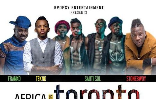 Stonebwoy Tekno, Sauti Sol, others to shut down Toronto July 14