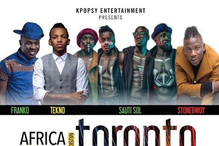 Stonebwoy Tekno, Sauti Sol, others to shut down Toronto July 14