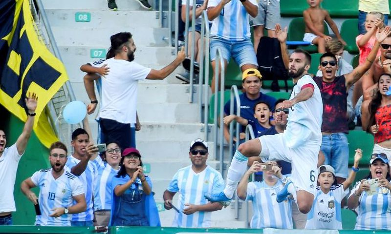 German Pezzella was one of six scorers for Argentina as they battered Ecuador
