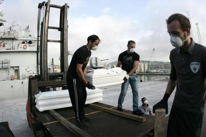 The Italian patrol boat Libra arrived too late to save many of the migrants