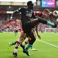 Liverpool winger Sadio Mane was furious with Mohamed Salah during the win at Burnley
