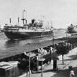 Ships on the Suez Canal in 1956, the year Egypt nationalised the waterway and sparked a major crisis with Britain, France and Israel