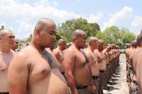 Overweight Thai police officers taken to fat burning camp to reduce pot-belly