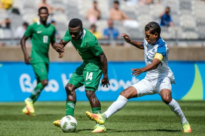 Azubuike Okechukwu (C), whose Turkish club Basaksehir refused to release him for a 2020 Olympic Games qualifier in Cairo