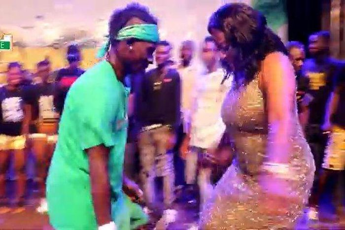 Catherine Afeku shows her dancing moves