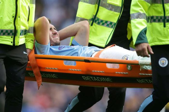 An injury to French defender Aymeric Laporte cast a shadow over Manchester City's 4-0 victory against Brighton