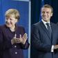 New ECB head Christine Lagarde (right) wants Germany Chancellor Angela Merkel (left) to increase public spending to give the sluggish European economy a boost, a move supported by French President Emmanuel Macon (centre)