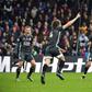 Turkish delight: Caglar Soyuncu (centre) celebrates opening the scoring for Leicester against Crystal Palace