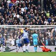 Tottenham goalkeeper Hugo Lloris collapsed injured as fellow Frenchman Neal Maupay celebrated scoring for Brighton