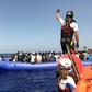 The crew of the rescue ship 'Ocean Viking' regularly go to the aid of the makeshift vessels attempting the dangerous Mediterranean crossing to Europe