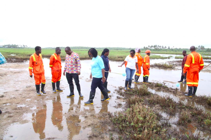 National Malaria Control Programme manager inspects Zoomlion’s mapped mosquito breeding sites