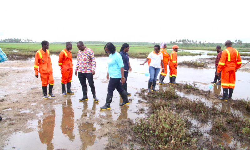 National Malaria Control Programme manager inspects Zoomlion’s mapped mosquito breeding sites