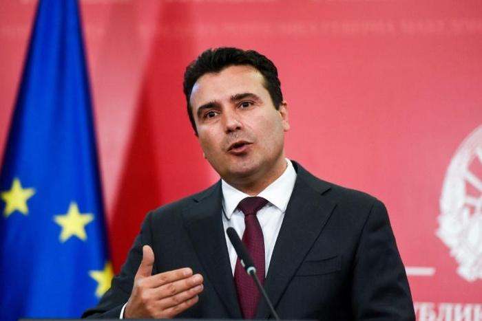 Macedonian Prime Minister Zoran Zaev gives a press conference in Skopje on October 19, 2019.North Macedonia's prime minister on Saturday called for early elections after the European Union failed to open membership talks for his Balkan state, which had...