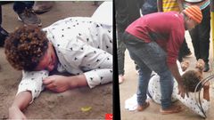 Woman collapses while begging a married man to be her boyfriend (photos)