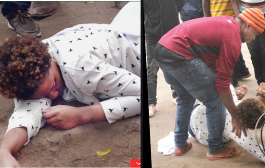 Woman collapses while begging a married man to be her boyfriend (photos)